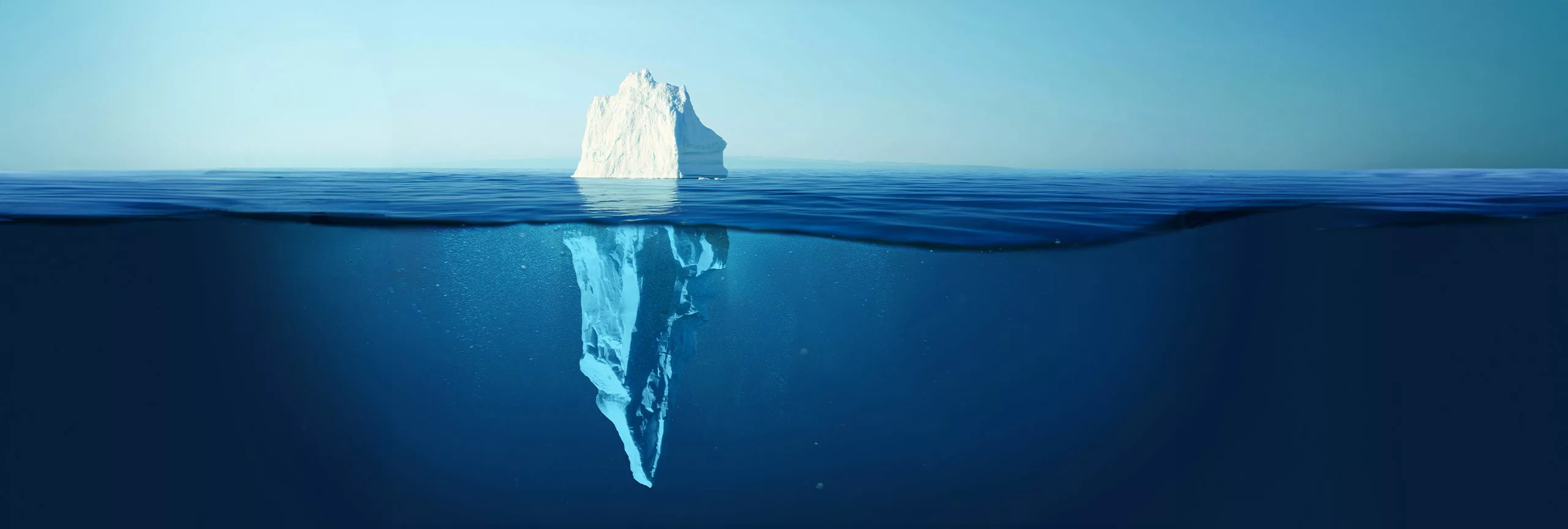 Iceberg in water to represent organisational development